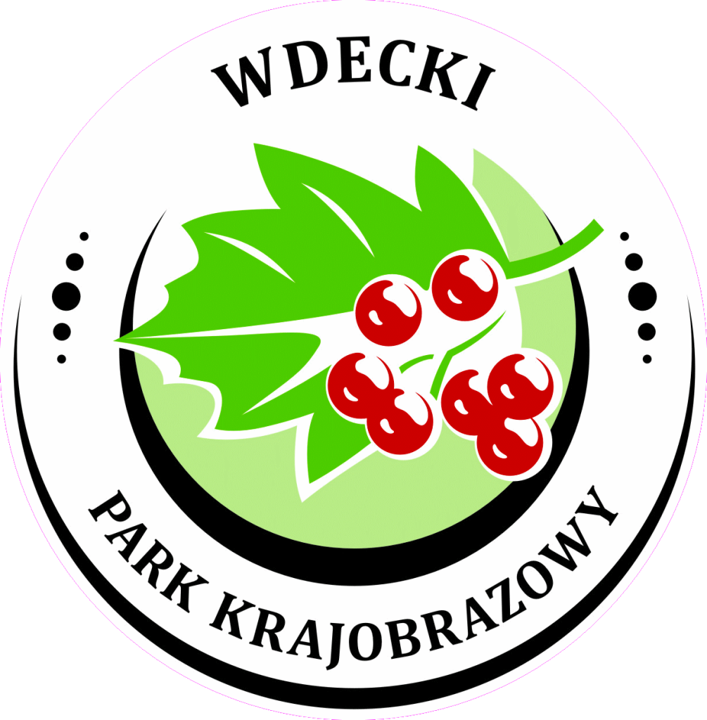 Logo Wdeckiego Parku Krajobrazowego - liść jarzębu brekinii z owocami